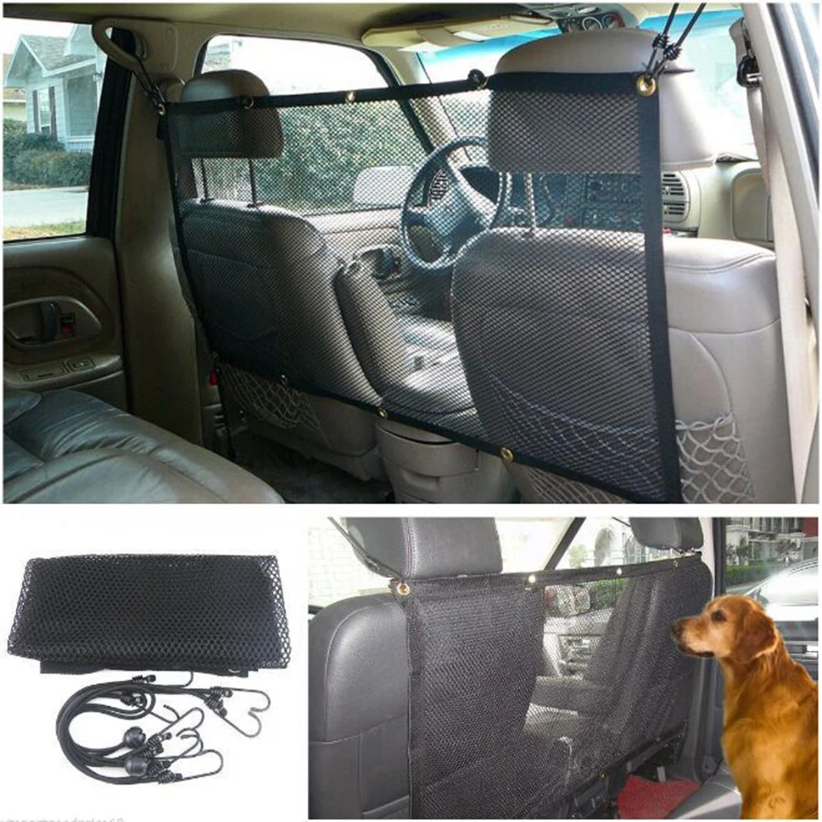 

Pet Isolation Net Car Dog Barrier Backseat Fence Divider Durable High Elastic Mesh Fits Cars SUVs Trucks Easy Setup