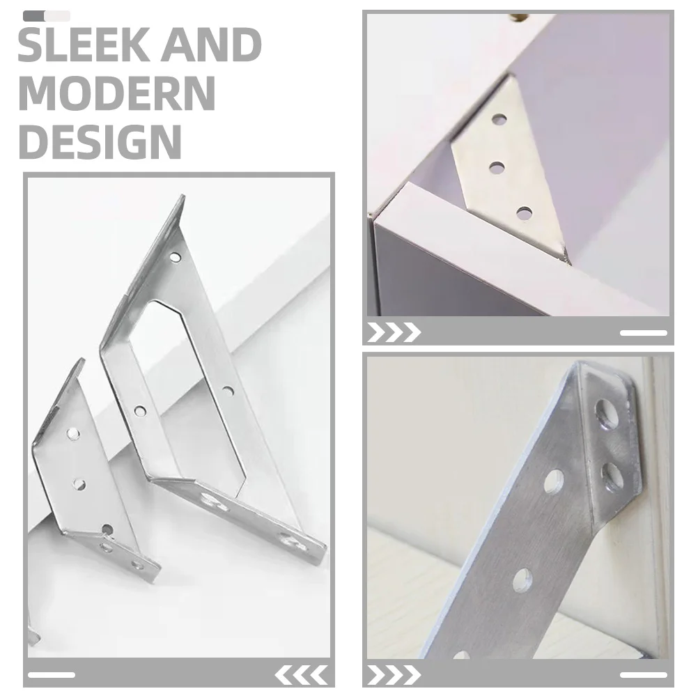 

10Pcs Modern Design Stainless Steel Angle Brackets Polished Look for Furniture Frames Shelves Chairs Furniture Corner Braces