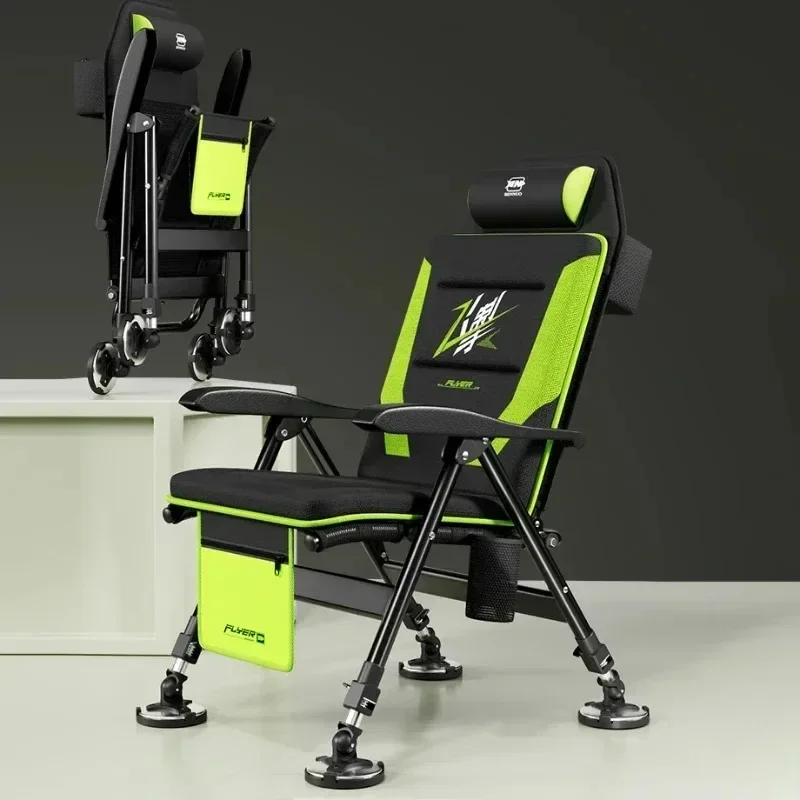 

Lying Down Fishing Chair All Terrain Multifunctional Outdoors Fishing Chair Foldable and Portable Small European Style 캠핑용 의자