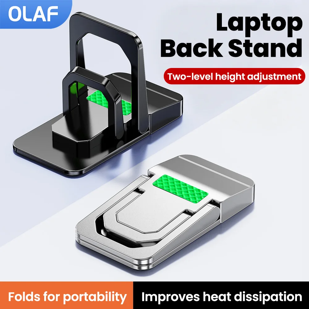 Adjustable Foldable Laptop Stand With Back Pad Ultra-thin Portable Support For Notebook Cooling Holder Feet Invisible Bracket