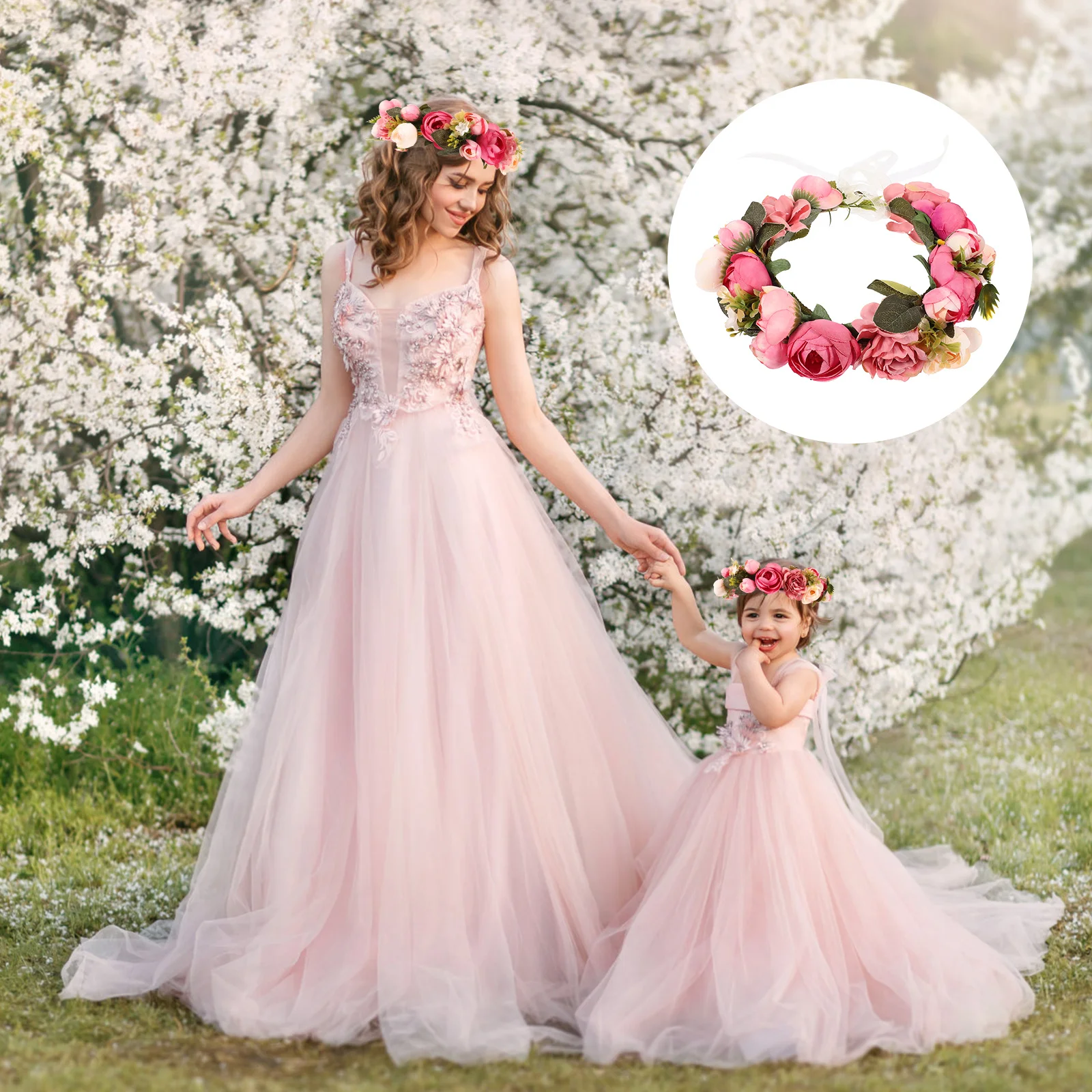 

Wedding Bridal Hairband Simulated Flower Headband Lightweight Creative Floral Headdress for Party Prom Banquet Hair Decor