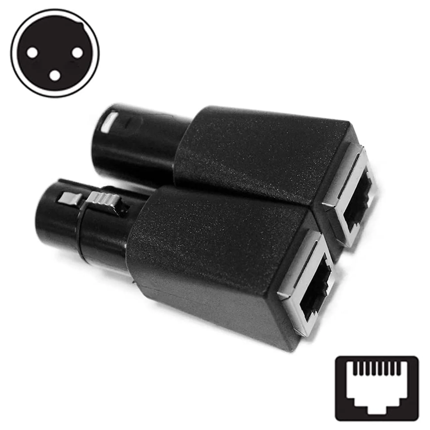 AY03-DMX para RJ45 Conector RJ45 Ethernet para 3 pinos XLR DMX fêmea e masculino conjuntos de adaptadores (3 pinos 1 par)
