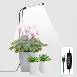 Full-Spectrum USB LED Plant Grow Lamp, Luz Solar Interior para Plantas, Hidroponia de Estufa, Lâmpadas de Crescimento para Semeadura, 48 LEDs