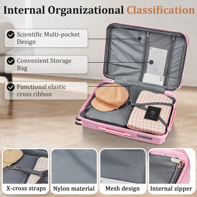Lage Sets 4 Piece PP Lightweight Durable Expandable Suitcase Top Quality Luggage Sets Organized And Spacious Interior Adjustable