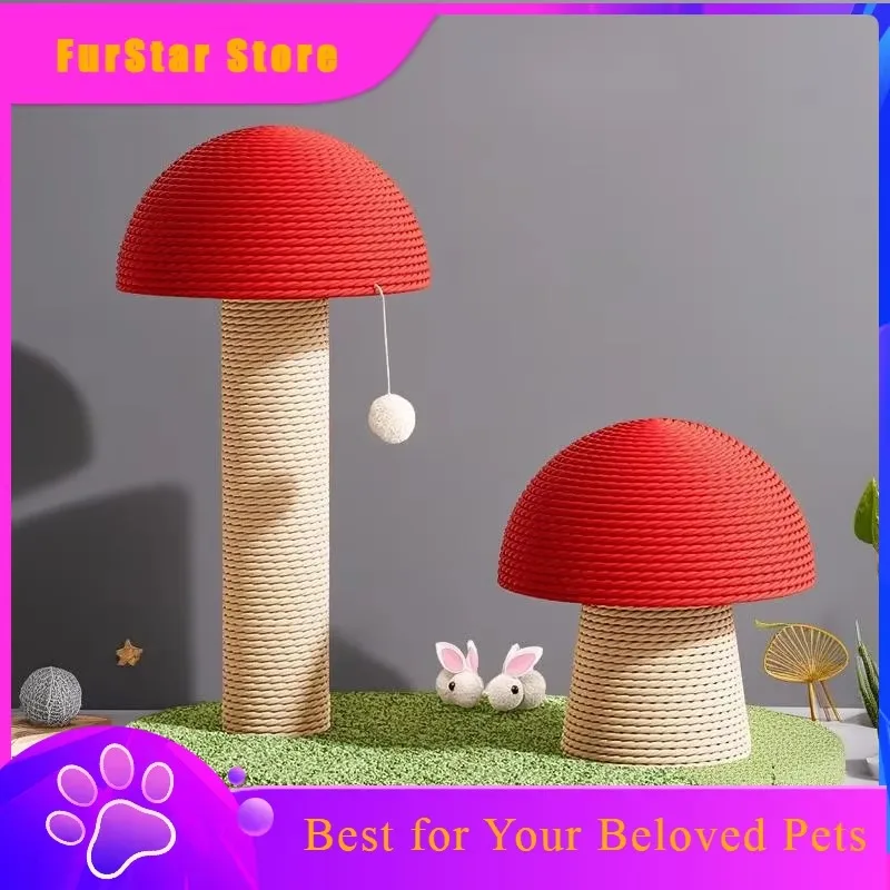 FurStarCute Cat Scratch Board Kitten Climbing Mushroom Protecting Furniture Funny Cat Grinding Claw Toy Durable Sisal Scratching