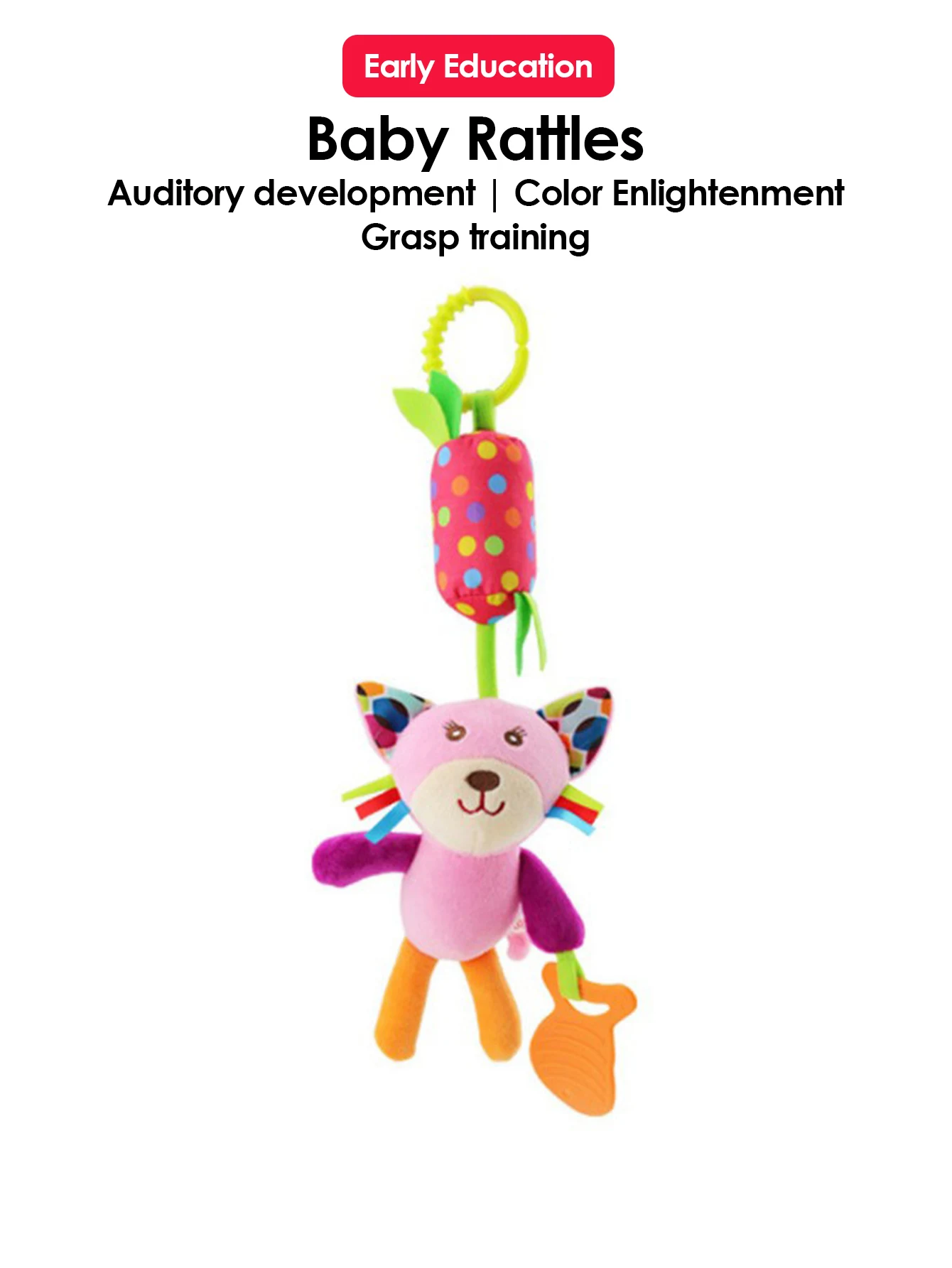 1 stücke Baby Rasseln Mobiles Cartoon Tier Glocke Spielzeug Neugeborenen Baby Rassel Hängen Plüsch Schöne 0-24 Monate Beißring spielzeug Geschenk – Detail 11