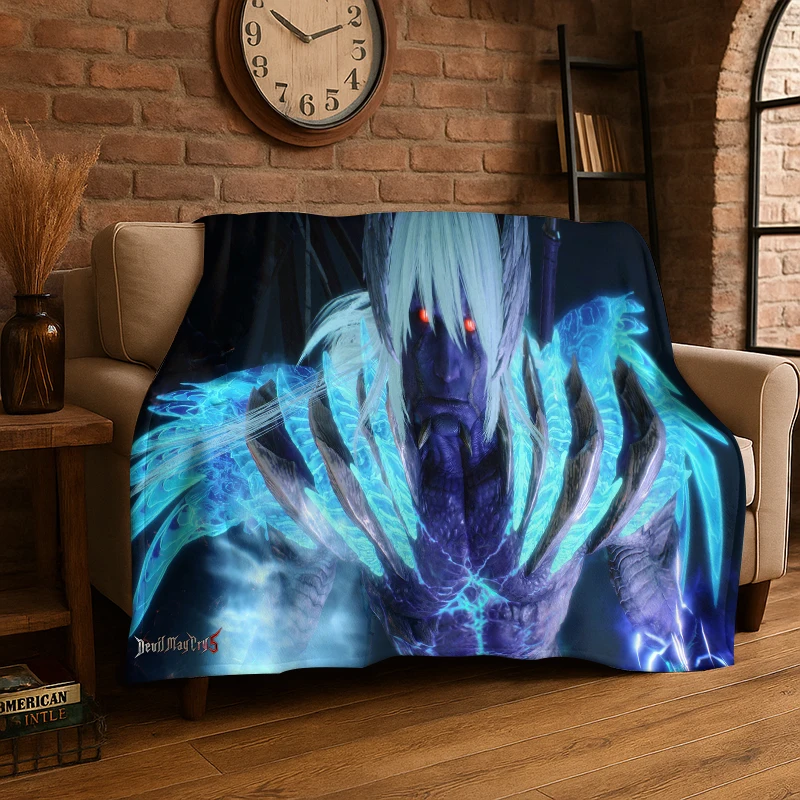 Game D-Devil May Cry DMC Gamer Flannel Blanket Soft Warm Throw Blanket for Bedroom Living Room Bed Travel Camping Picnic Gift
