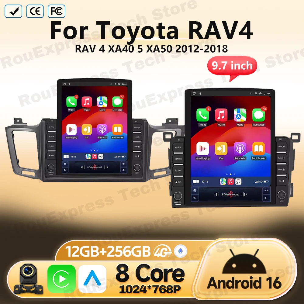 Android 9.7 Inch For Toyota RAV4 RAV 4 XA40 5 XA50 2012-2018 Car GPS Radio Navigation Multimedia Video Player Head Unit No DVD