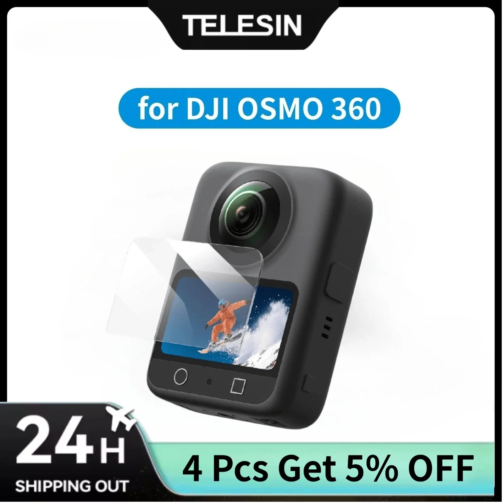 

TELESIN HD Tempered Glass Screen Protector for DJI OSMO 360 Accessories Anti-Scratch Protective Film Action Camera accessory