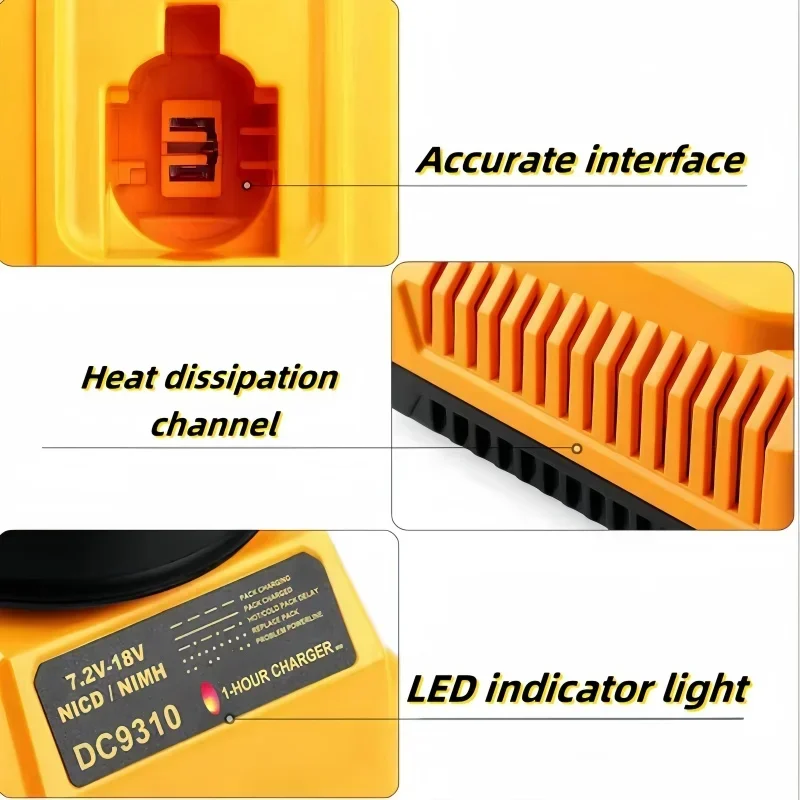 DC9310 Nickel cadmium nickel hydrogen charger, replacing DeWei 7.2V 12V 14.4V 18V battery DC9096 DE9310 DE9057 DW9072 DC9091