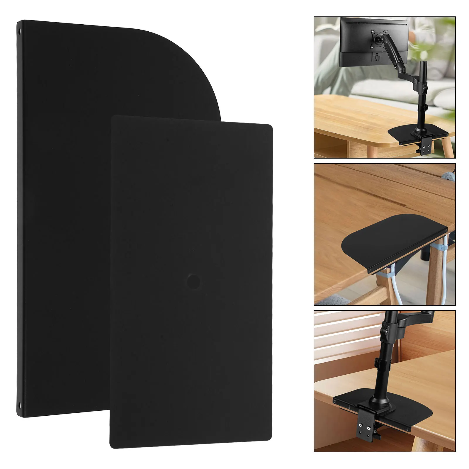 

1 Set Steel Monitor Mount Reinforcement Plate Desktop Fixing Fragile Tabletop Heavy Duty Support Stable Gaming Work Durable