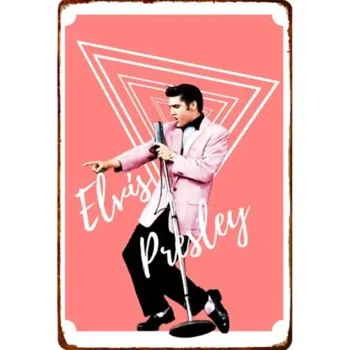 Elvis Presley Retro Metal Sign 50s Vintage Rock & Roll Poster Tin Sign 12x8