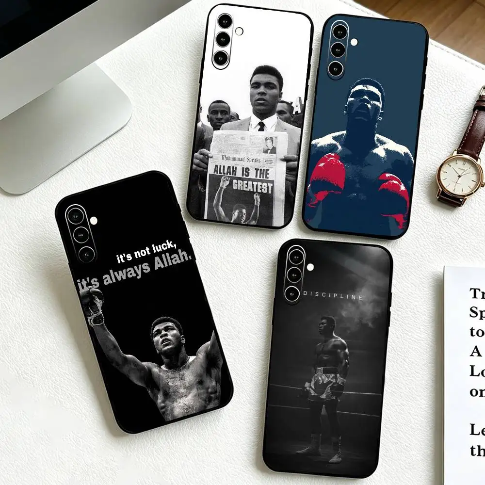 

M-Muhammad A-Ali Boxing Legend Phone Case For Samsung Galaxy A73,A72,A71,A70,A53,A52,A51,Others Soft Black Cover