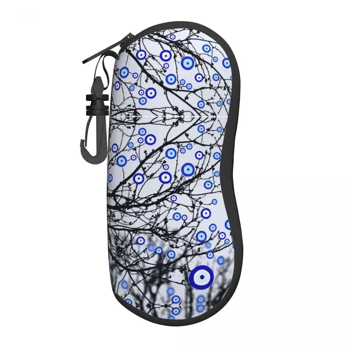 Evil Eye Tree Glasses Case Lightweight Blue Nazar Amulet Pattern Boho Sunglasses Protector Anti-Pressure  Box