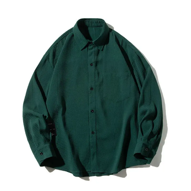 

Autumn and Winter Japanese Men's Retro Lapel Cardigan Long Sleeved Shirt