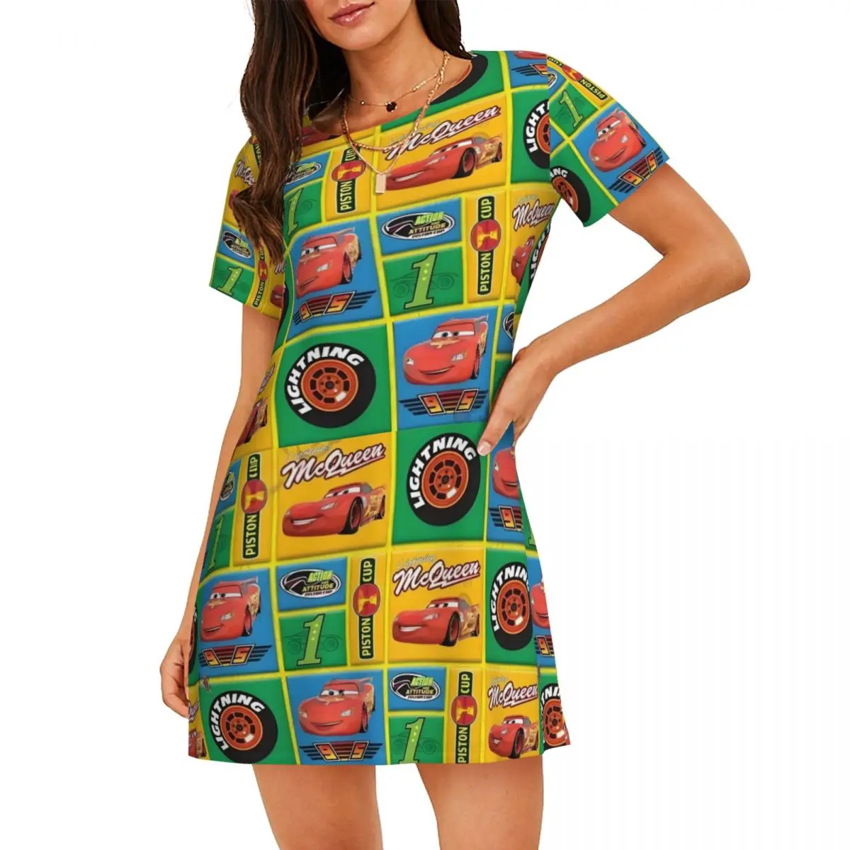 

Изготовленные на заказ пижамы Lightning McQueen для сна, свободная пижама, пижама, художественное платье, ночная рубашка, одежда для сна