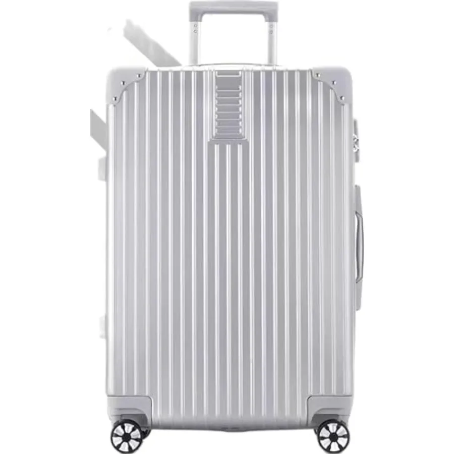 

20" Airline Approved Carry On Luggage - Aluminum Frame Zipperless PC Suitcase, TSA and Silent Spinner Wheels, Travel Essentials