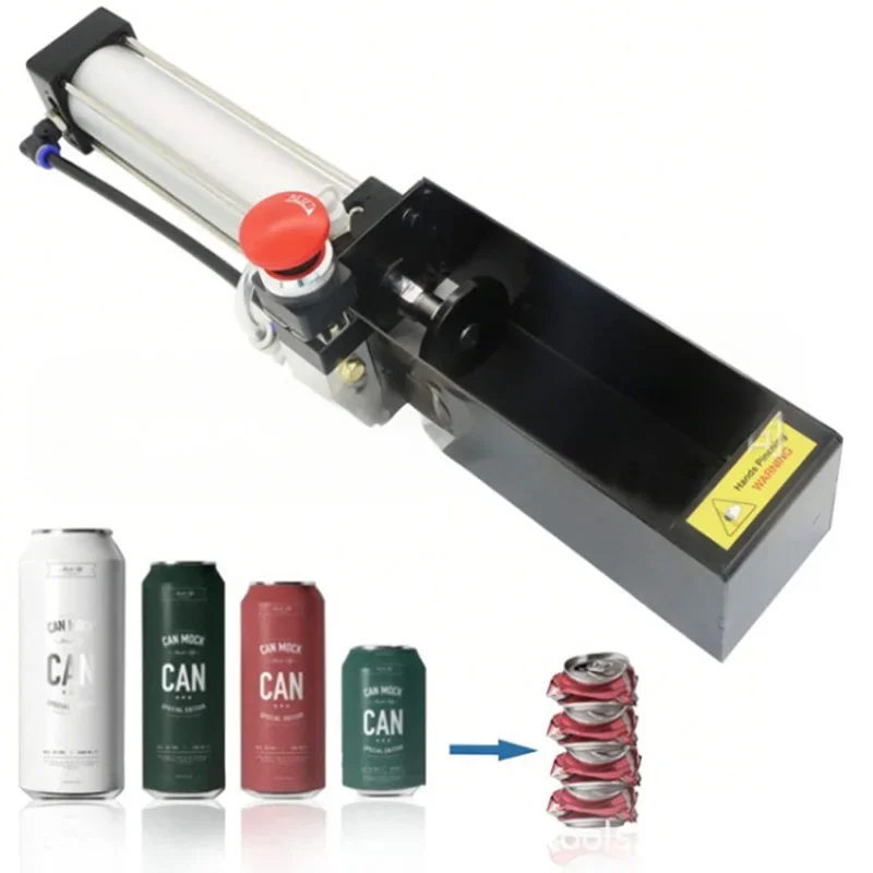 Pneumatic Can Flattener, Cylinder-Operated Valve, Eco-Friendly Recycling Tool, Beverage Can Flattener, Compression Storage