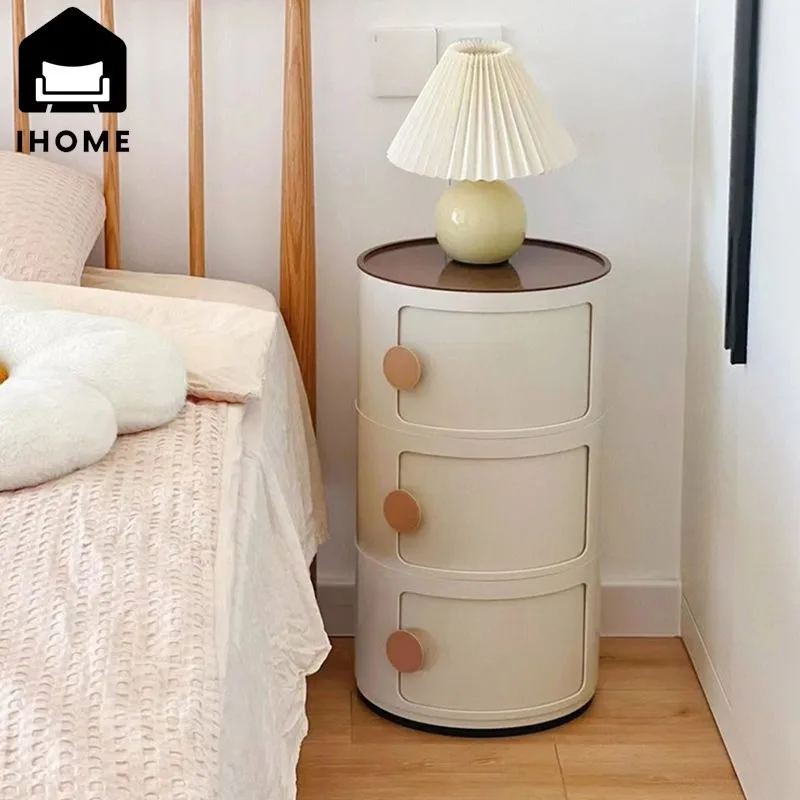 IHOME Minimalist Modern Bedside Table Creative Circular Simple Bedside Table Small Nordic Mini Narrow Cabinet Spot Wholesale New