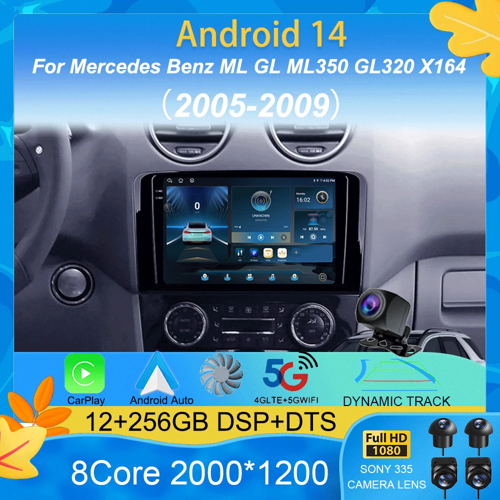 

Android 14 Car Radio For Mercedes Benz ML GL ML350 GL320 X164 2005 - 2009 Multimedia Video Player Navigation stereo GPS