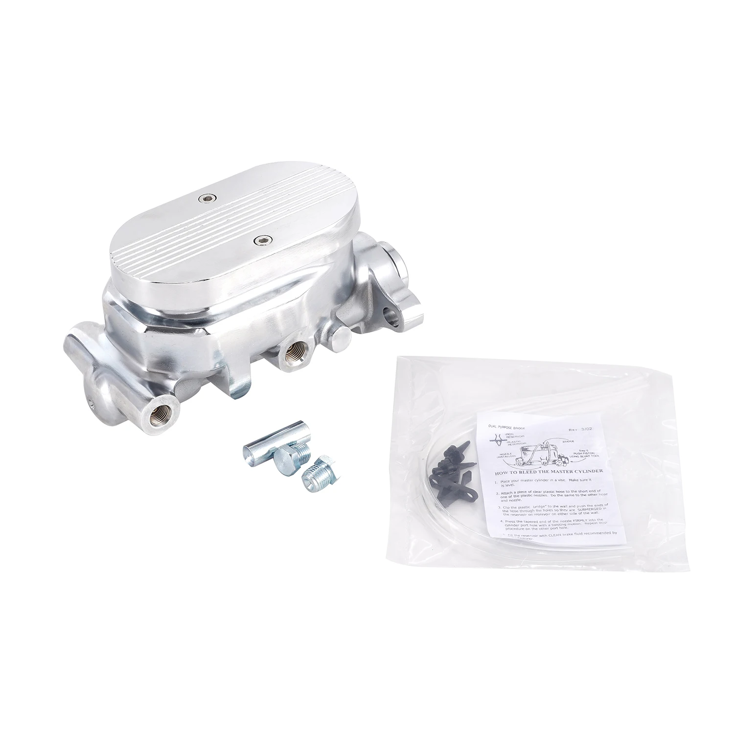 

Chrome for Master Cylinder Finned Top Cast Aluminum 1" Bore 4 Ports Disc Drum