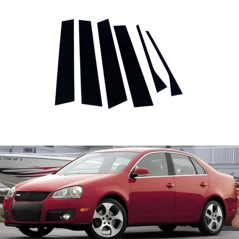 

Для Volkswagen Jetta Mk7 2006-2024 6 шт. накладки на окна, центральная пленка, колонна B C, стойки, наклейка, автомобильные аксессуары