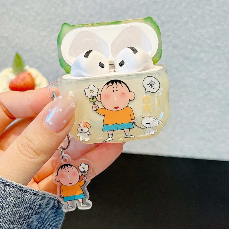 Urocze etui na słuchawki AirPods 1 2 3 Pro 4 Pro2 2nd Pro 3 z motywem Boochan Shin-chan, bezprzewodowe słuchawki Bluetooth ﻿