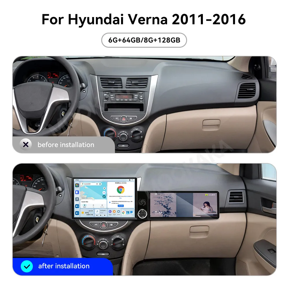 Touch Screen Car Radio For Hyundai Verna 2011-2016 Android GPS Automotive Multimedia Auto Radio Stereo Receiver Head Unit