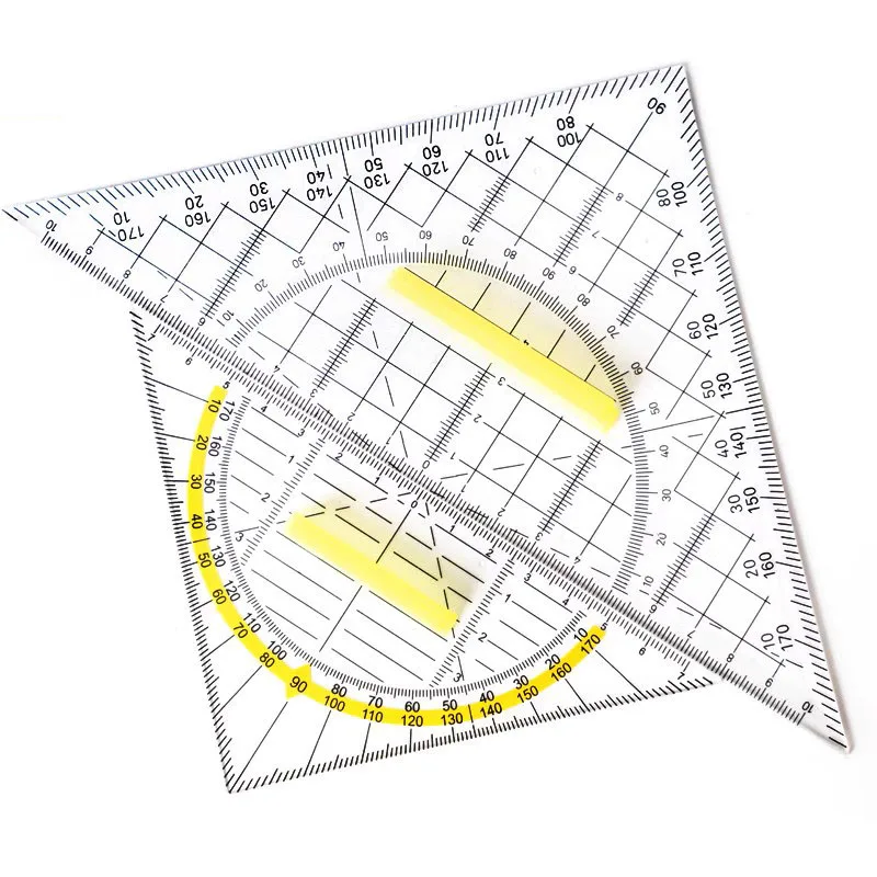 Regla Triangular multifuncional, regla de coordenadas de ángulo, para Primaria, 1 piezas