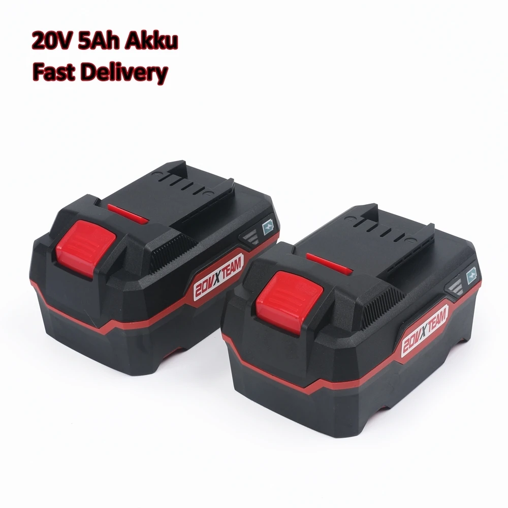 2Packs 20V 5Ah Akku Lithium-Ion Battery for Parkside X 20V Team Cordless Power Tools for PAP 20 B3, PAP 20 A3, PAPS 208 A1