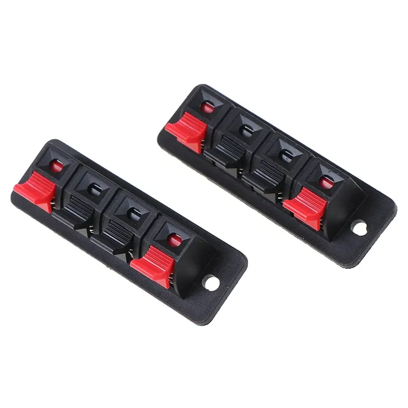 2Pcs WP4 4 Way Spring Clip Speaker Terminal PCB Push Release Connector Stereo Amp Home Car DIY Audio Wiring Block