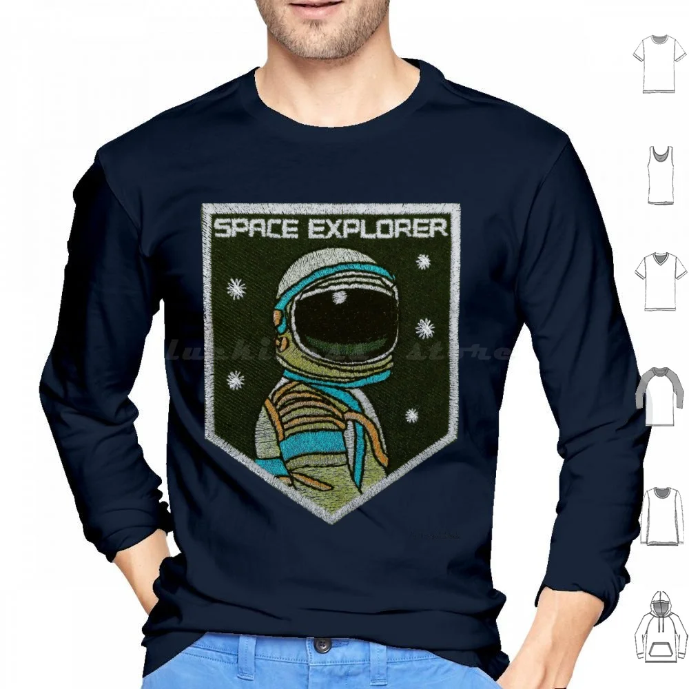 Space Explorer Hoodie cotton Long Sleeve Vintage Space Explorer Retro 1980s 1970s 1960s Unique Cool Nerd Nerdy Geek Geeky