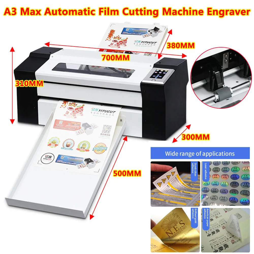 

A3 Max Cutting Machine Automatic Film Cutter Engraver Can Continuous Feed Die Cutting Paper Feeding 330mm Sticker Plotter USB