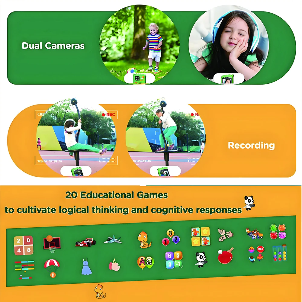 Mini Kids Smart Telefoon 8GB Cartoon Eenhoorn 2.8 ''Verhalen Muziek Camera Gewoonte Track Baby Mobiele Speelgoed Telefoon Educatief gereedschap Geschenken