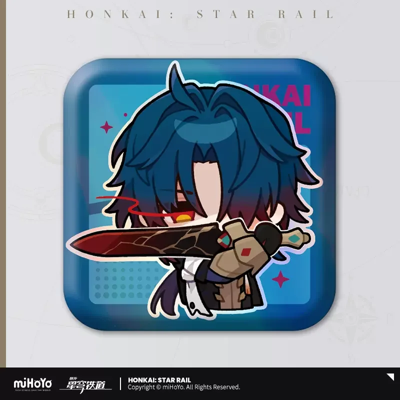 Sunsyea Honkai Star Rail Oficial Merch MiHoyo, Autêntica Série Temática, Blade Badge, Original, Substituível, 5 pcs