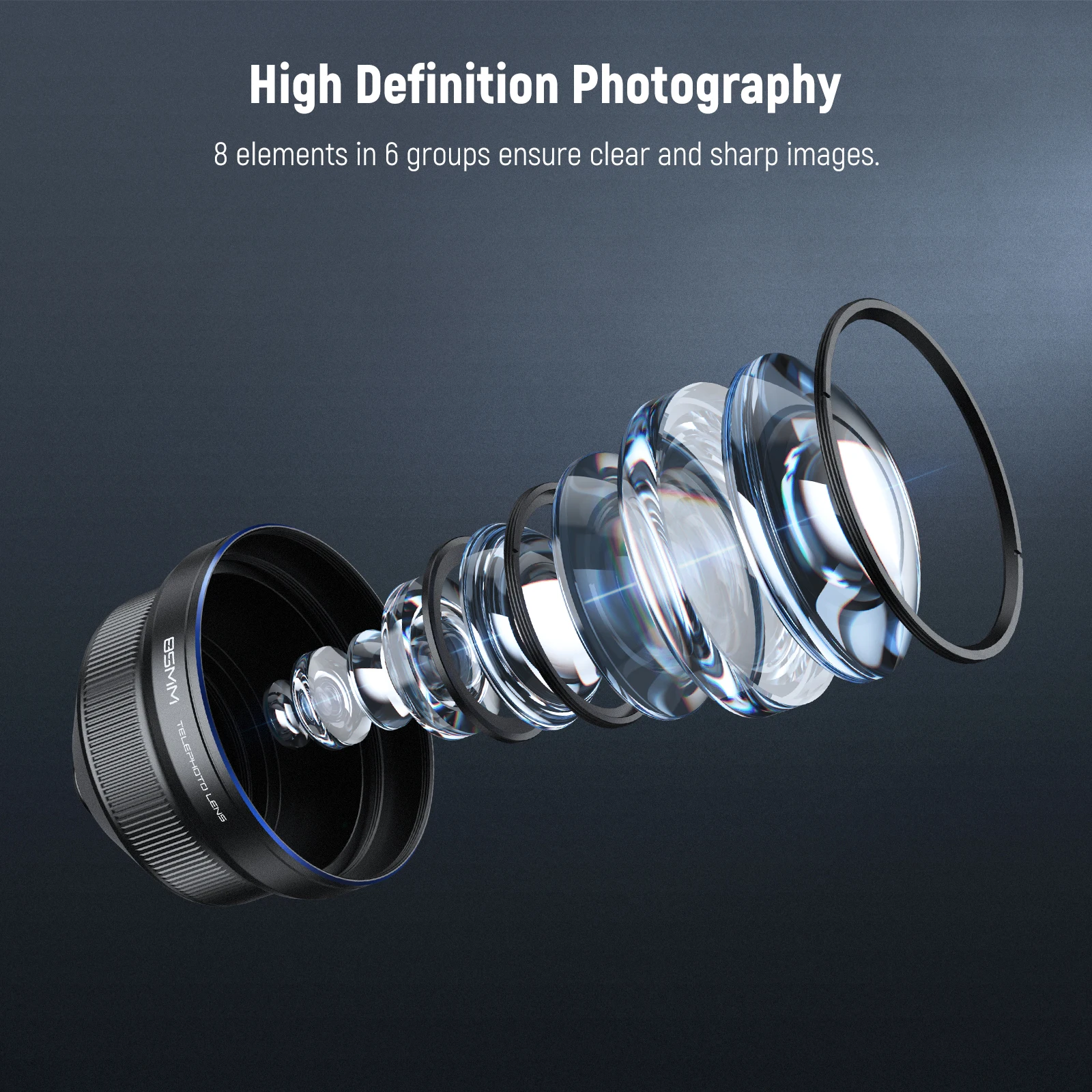 NEEWER 85mm 望遠電話レンズ iPhone Samsung 対応