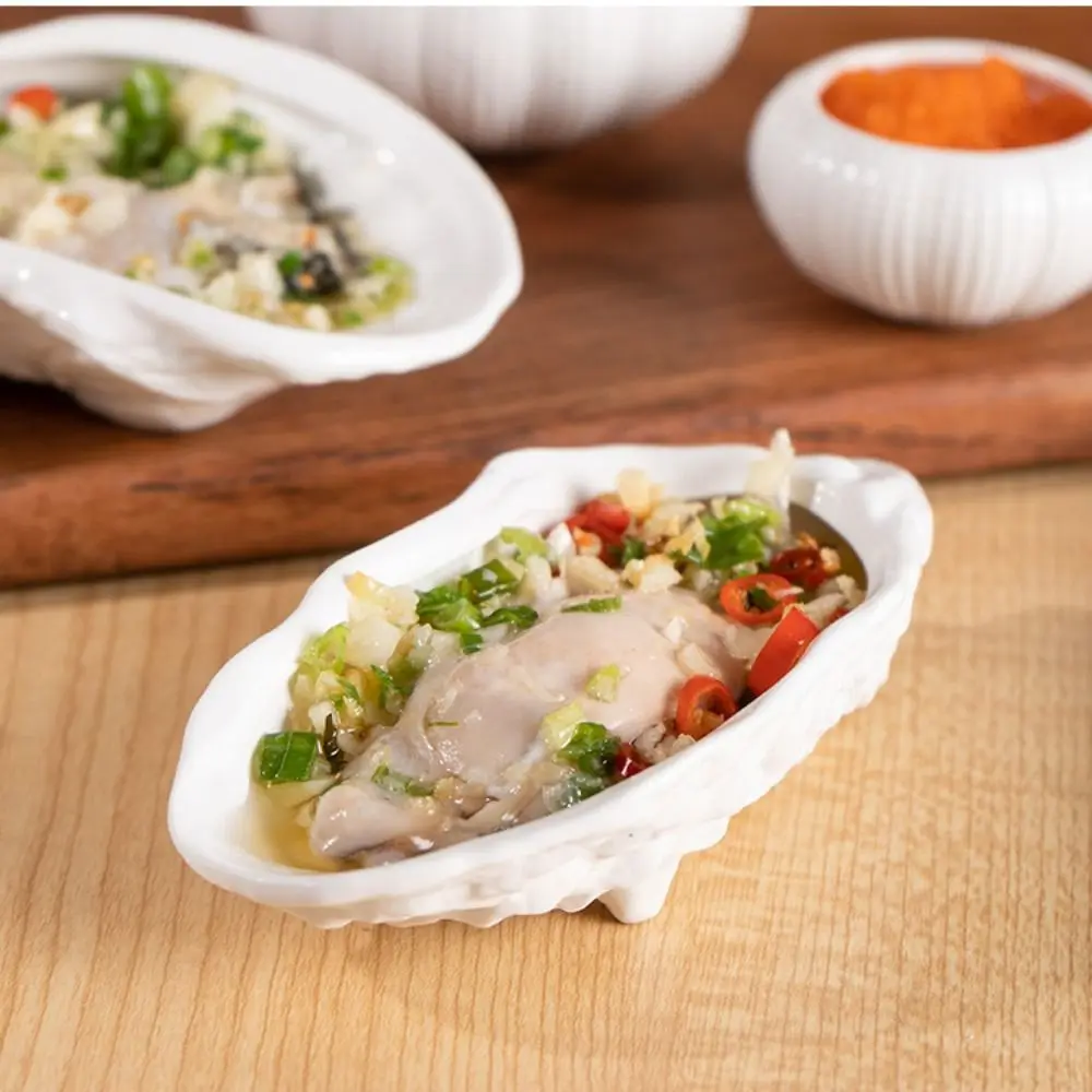 Kitchen Organizer Ceramic Oyster Plate Exquisite Irregular Sushi Sashimi Plate Reusable Multi-Function Storage Dish Commercial