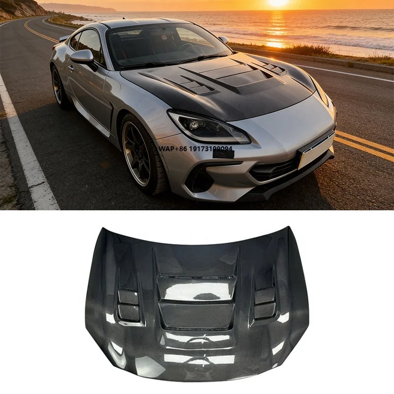 

Капот из настоящего карбона в стиле WRX для GR86 BRZ GR86 2020-2023, крышка двигателя, обвес, автозапчасти