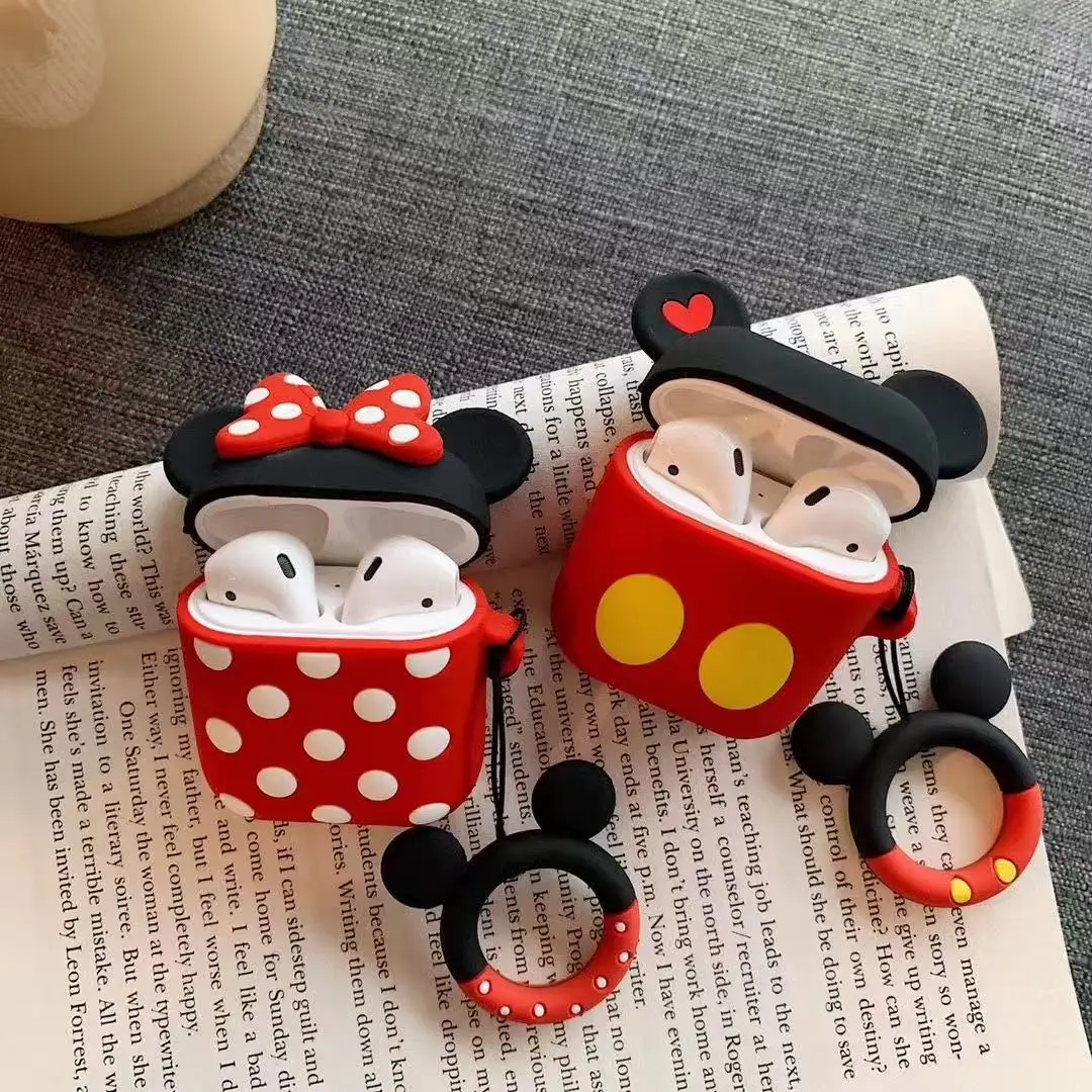 Mickey Minnie 3D Cartoon Protective Earphone Silicone Cover For Airpods Pro 2 Case/Airpods 4 3 2 1 Case For Lovers view 2
