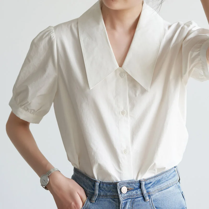 

French Retro White Shirt for Women Summer High-End Professional Formal Short Sleeve Commuter Blouse