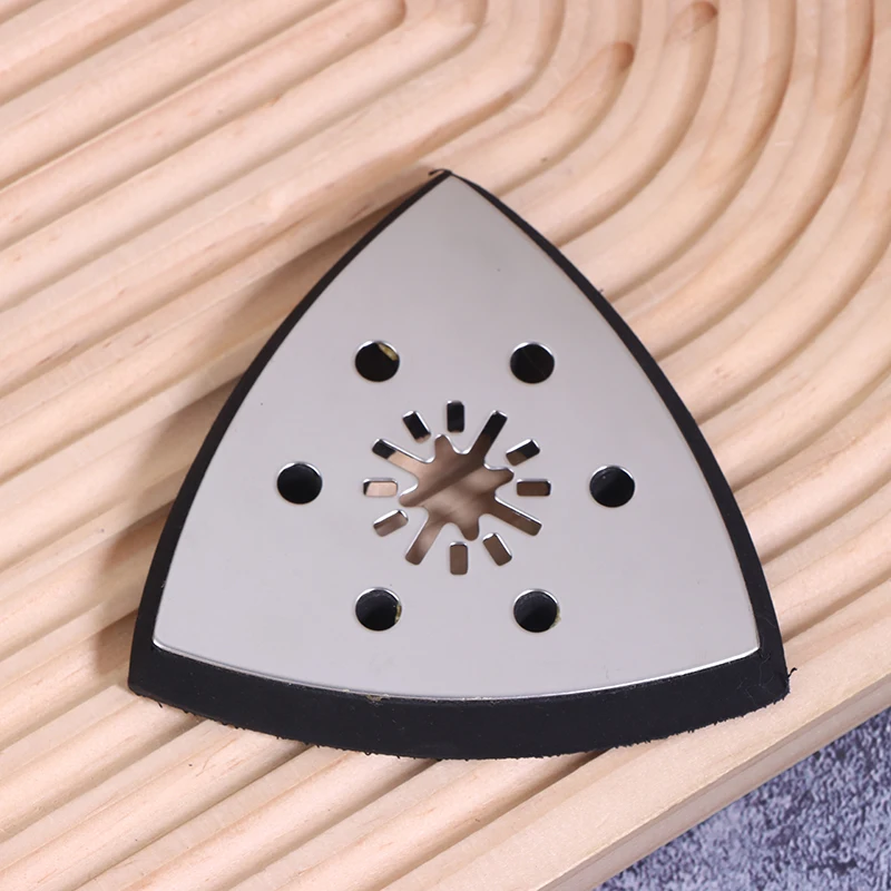 

Triangular Sanding Pad 90mm 6 Holes Quick Release Triangular Sand Saw Blade Universal For Woodworking Polishing Grinding Sanding