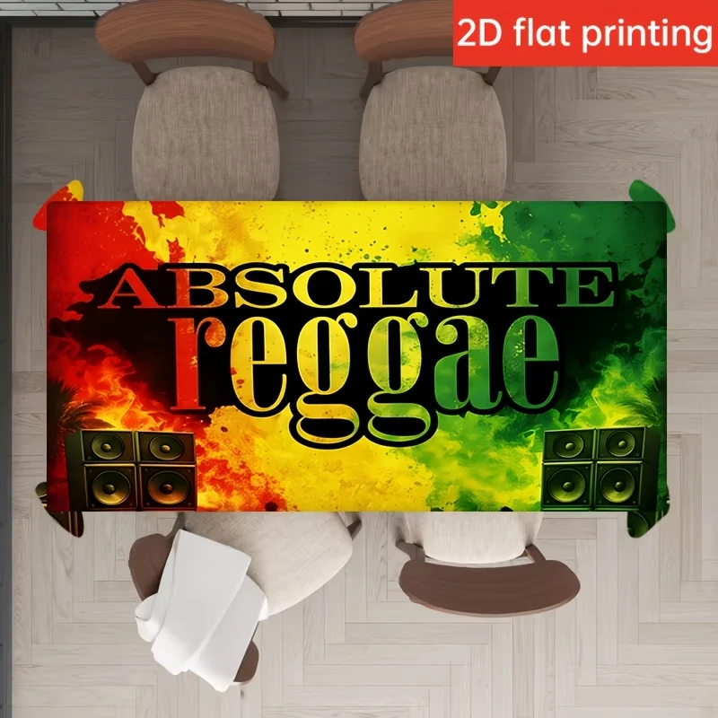 Printed in red, yellow and green, with ink splatter style, featuring wind, thunder, ghost and music themes.xzj