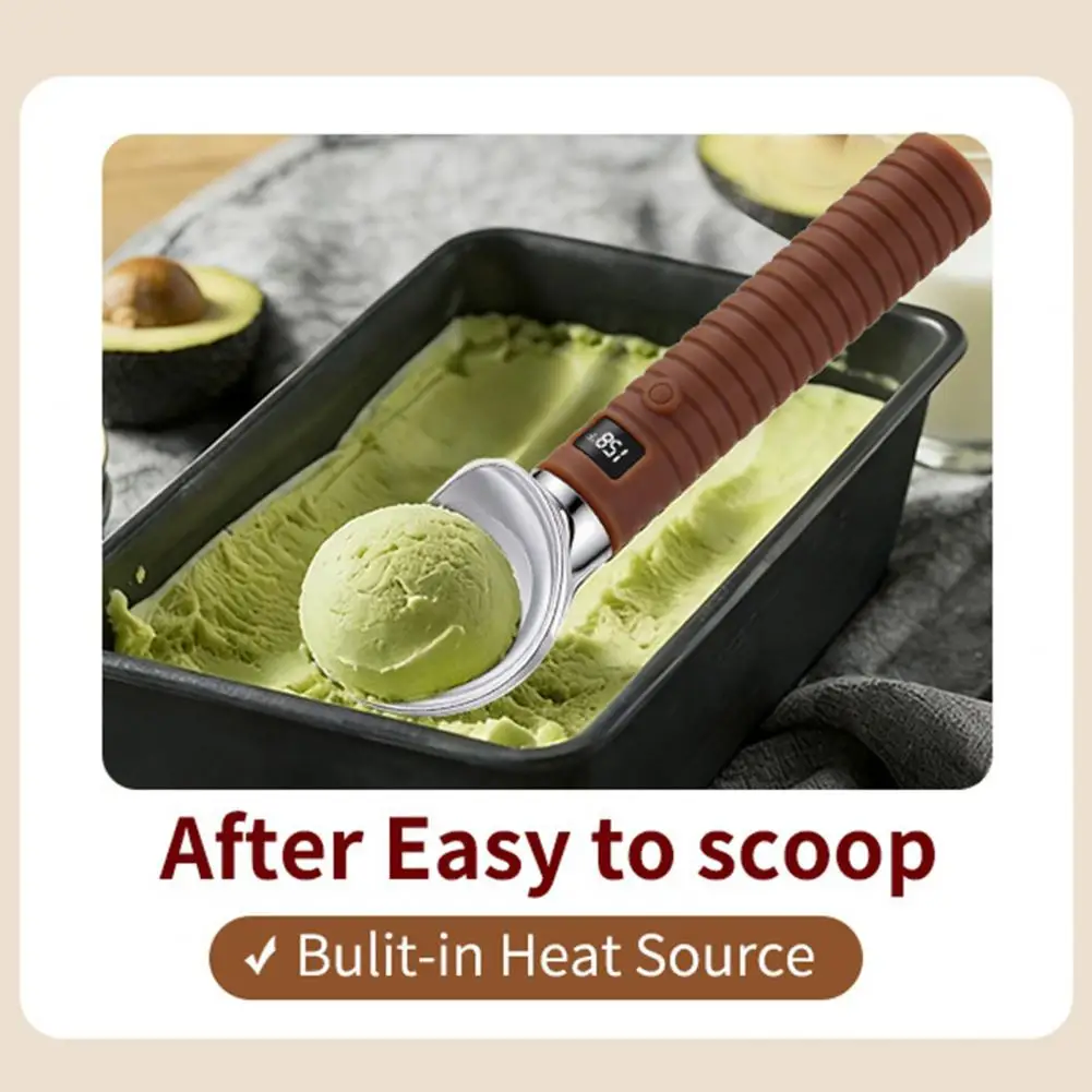 

Led Display Ice Cream Scoop Electric Ice Cream Scoop with Digital Display Rechargeable Auto Melting Ice Cream Scooper Food-grade