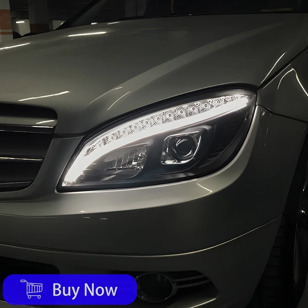 

Car Front Lamps For Benz C Class W204 2007-2010 LED Car Headlights Upgrade Hawkeye Streamer Projector Lens Accessories Assembly
