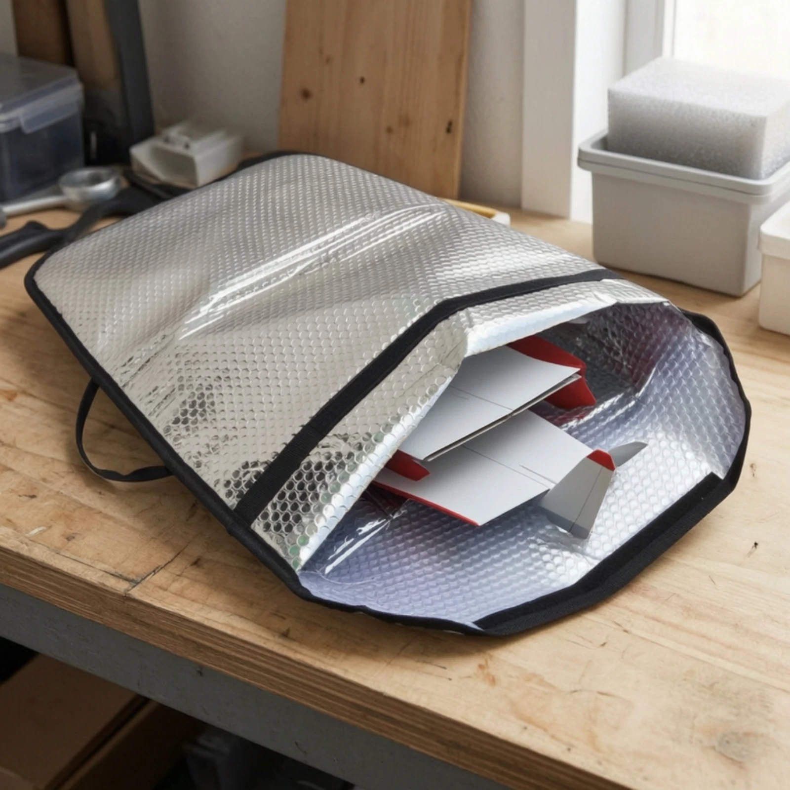 Model Airplane Tail Bag Reflective Aircraft Tail Storage Bag Carrying Case Portable Heavy-Duty for RC Hobbyists, Travel