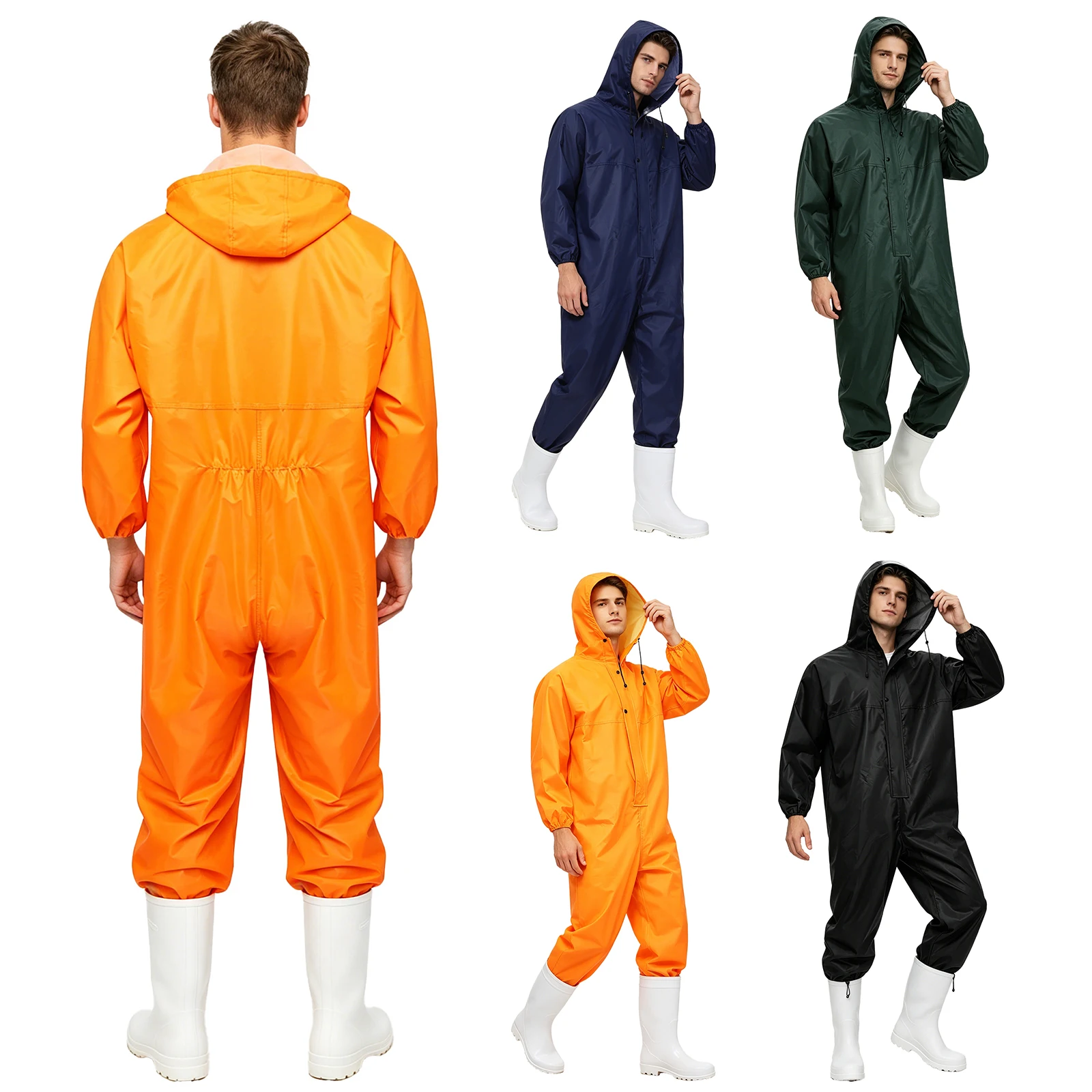 

Motorcycle Cover Coveralls One-piece Workwear Outdoor Raincoat Overalls Hooded for Hiking Jackets Rainwear Full-body Jumpsuit