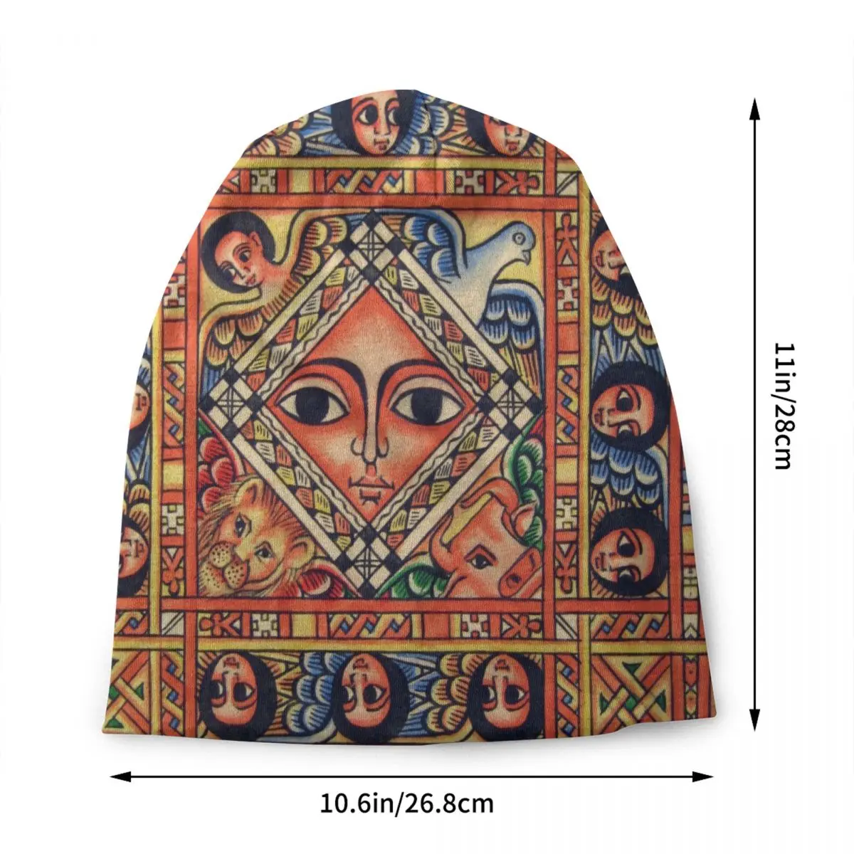 Custom Ethiopian Ancient Art Bonnet Hat Knitting Hats Men Women Fashion Unisex Adult Warm Winter Beanies Cap