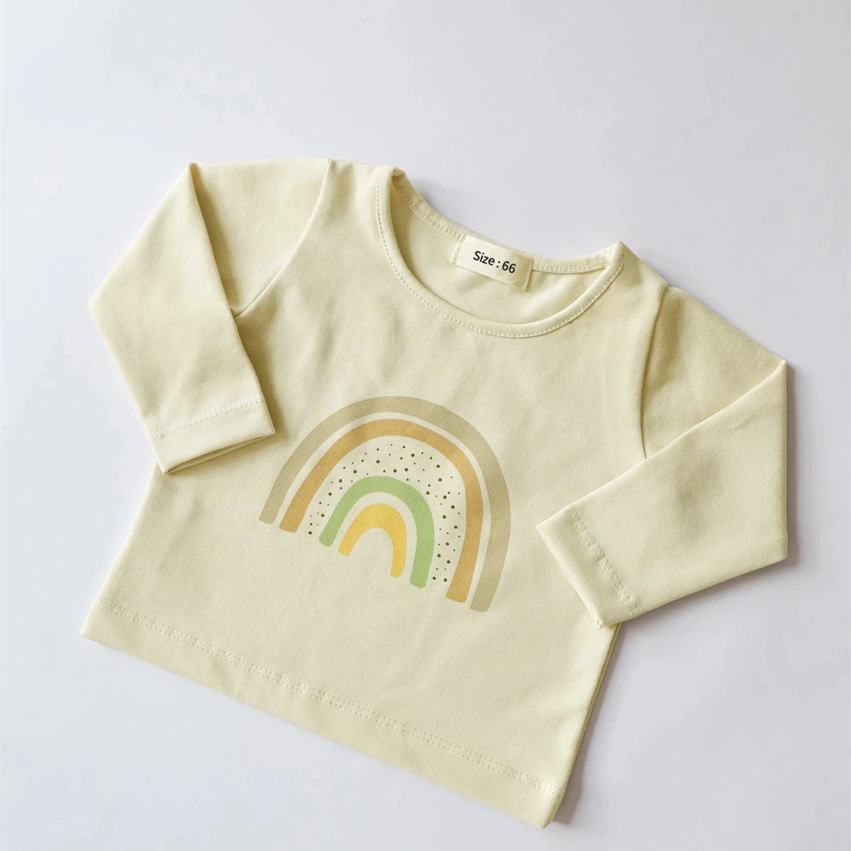 INS Infant Baby Boy Girl Clothes Set Long Sleeve Colored Cotton Rainbow Shirt+Spring Leggings Pant Newborn Boy Outfits Autumn