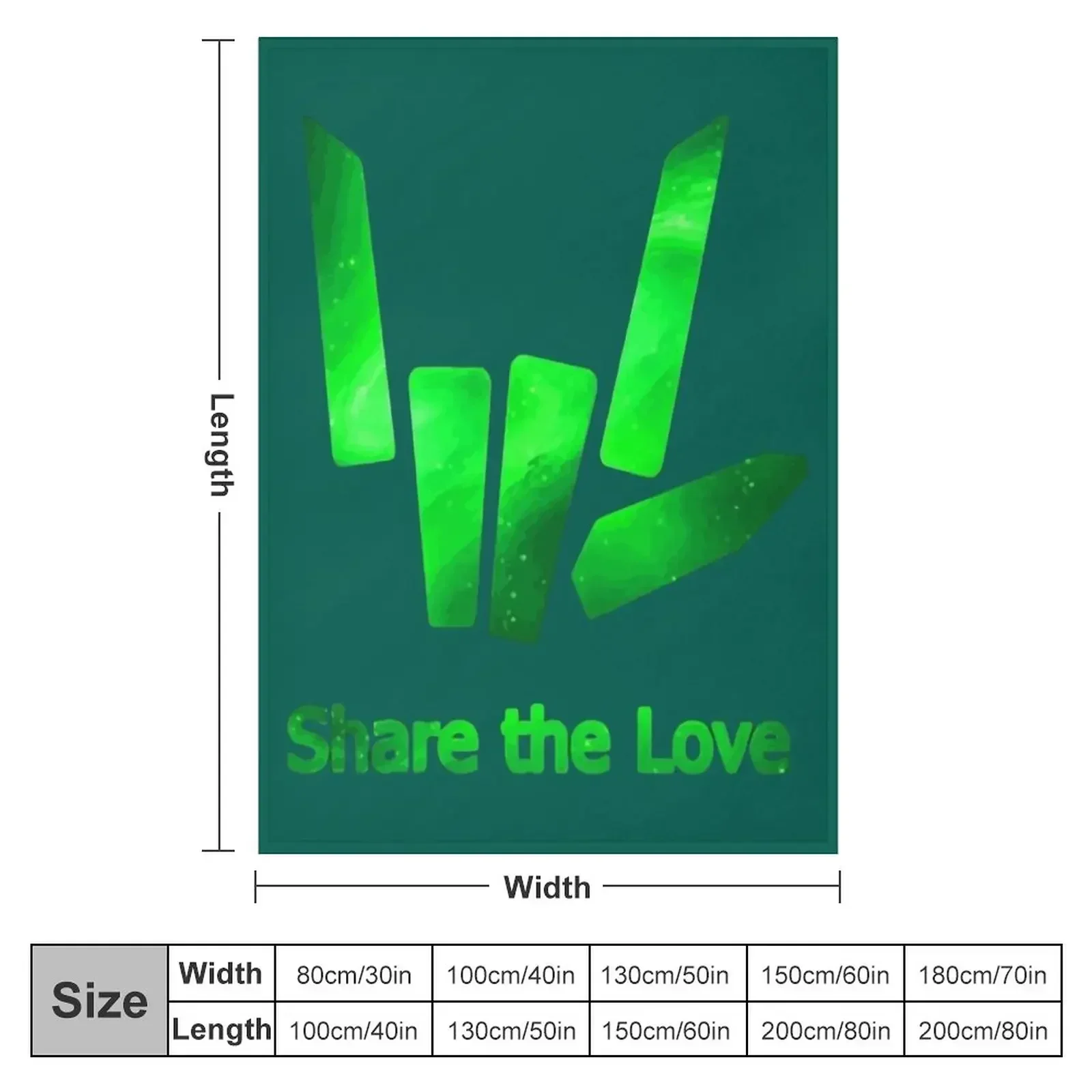 High quality Kids Share The Love Green Galaxy Logo Throw Blanket Luxury Thicken Furry Beach Summer Beddings Baby Shaggy Blankets
