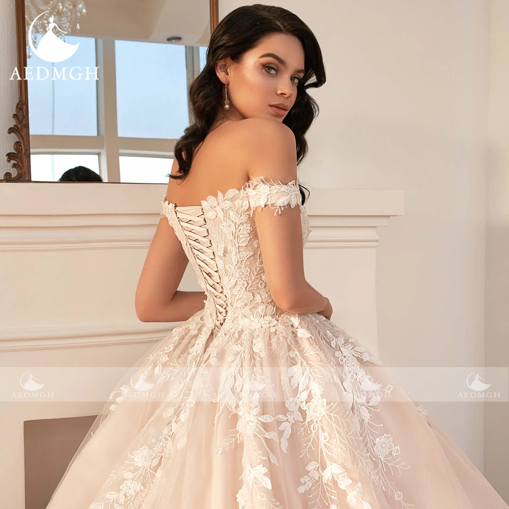 Aedmgh A-Line gaun pernikahan klasik Sweetheart Off The Shoulder Vestido De Novia indah applique gaun pengantin buatan khusus